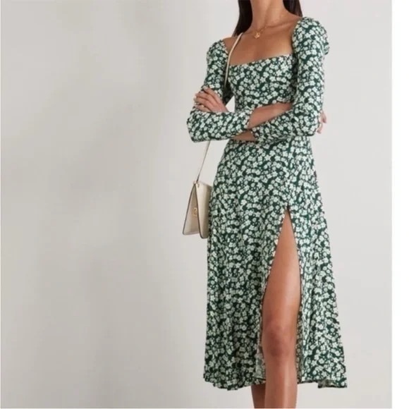 Reformation Dresses & Skirts - NWOT Reformation Sigmund Midi Dress in Green Cilantro Floral